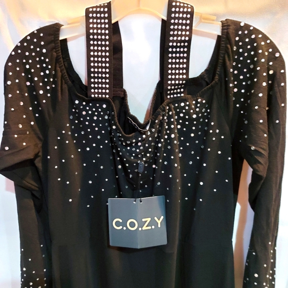 NWT C.O.Z.Y party dress Long Sleeve